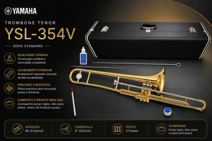 Trombone Yamaha YSL-354V Bb - Novo