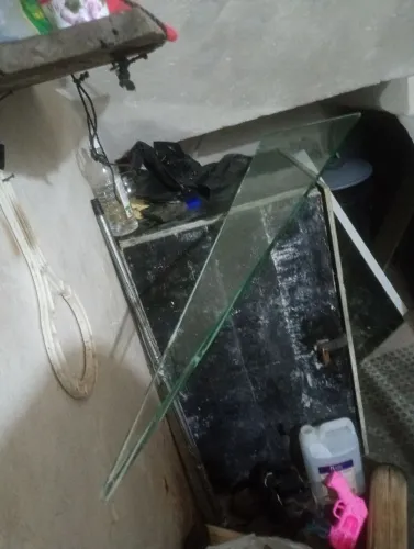 Prateleira de vidro retangular