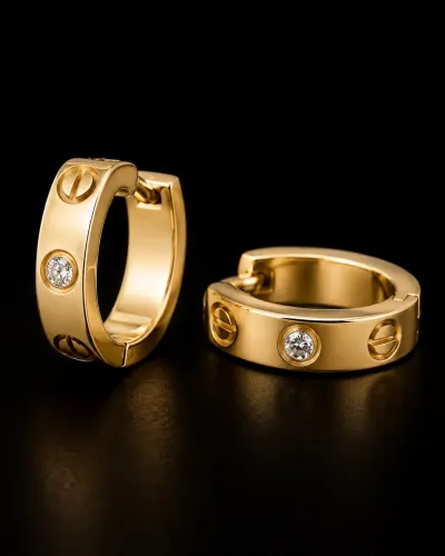 Par de Brincos Love Diamond em Ouro 18K 750