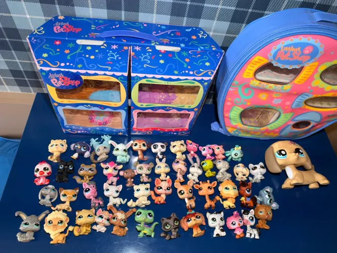 LOTE Littlest pet shop + carry case e expositor e Jumbo