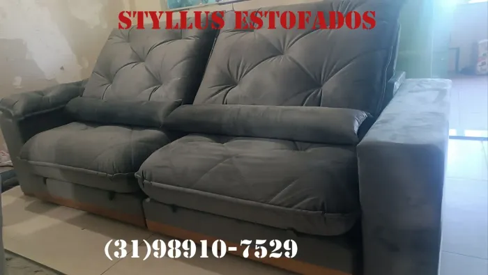 Sofá retrátil com molas ensacadas