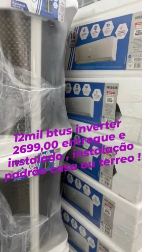 Ar condicionado philco 12mil btus inverte novo , entregue e instalado , instalação padrão