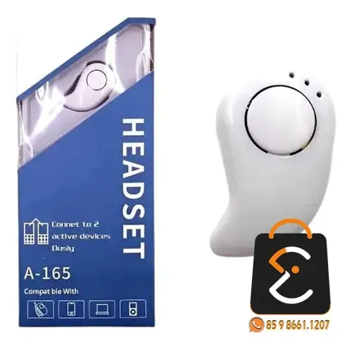 Fone de Ouvido Bluetooth Unilateral com Microfone Headset A-165