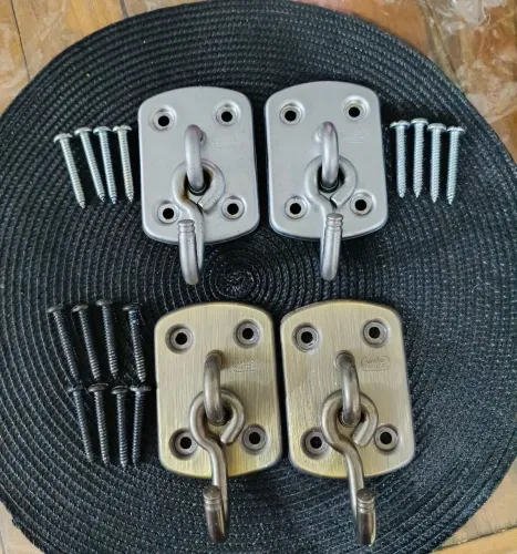 Gancho de Rede Em Aço 4 Unds Com Parafusos ( Suporta 150 Kg)