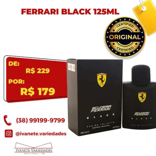 Perfume Ferrari Black EDT 125ml - Original