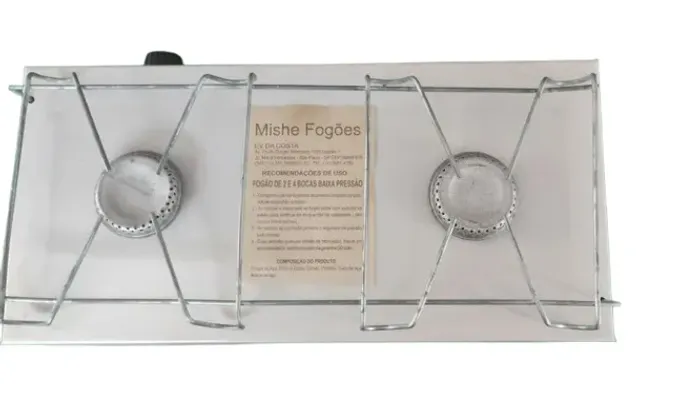 Fogão Fogareiro Portátil a Gás de 2 Bocas de Baixa Pressão