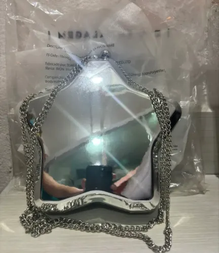 Bolsa estrela prateada da avon