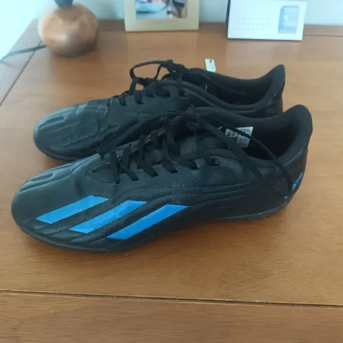 Chuteira Adidas X Club Preta/Azul Society - SEMINOVO