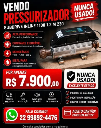 PRESSURIZADOR SUBDRIVE INLINE 1100 1.2 M 230