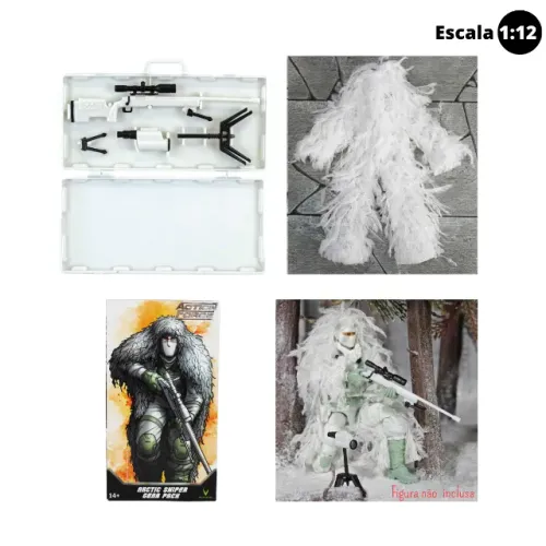 Acessórios Arctic Sniper Escala 1:12 (Action Force - Valaverse)
