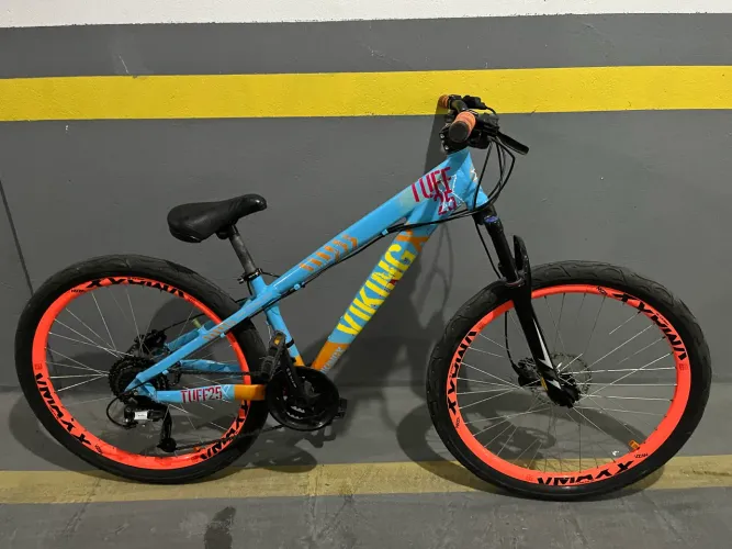 Bike Viking X tuff 25 azul e laranja