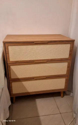Cômoda Kaya com palhinha Rattan 100% MDF NOVÍSSIMA!