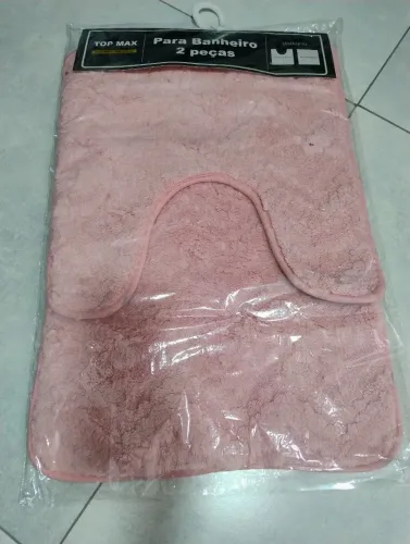 Tapete 02 peças banheiro rosa