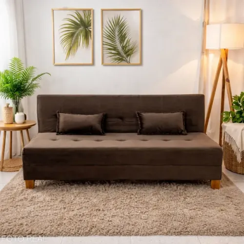 Sofá Cama Arpoador Marrom. Pronta Entrega. 0903