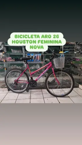 BICICLETA ARO 26 FEMININA HOUSTON COM MARCHA SEMINOVA