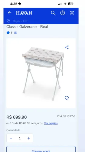 Banheira com trocador  nunca usada, em perfeito estado 