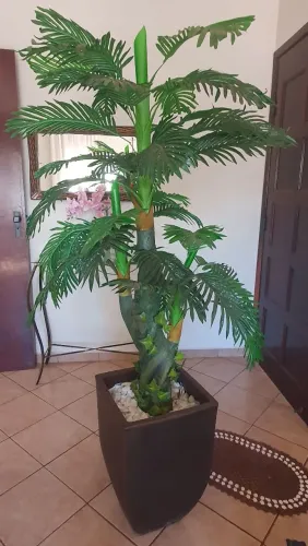 Palmeira completa planta artificial de primeira linha 1,70m altura