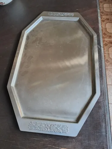Travessa de aço inox antiga vintage
