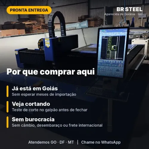 Máquina Corte Laser Fibra 1500W Mesa 1500x3000 Pronta Entrega