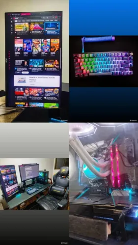Computador gamer completo com mesa e cadeira