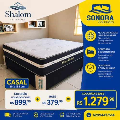 Colchão e base casal 