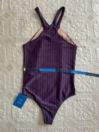 Body maiô cor roxo berinjela forrado tamanho M 
