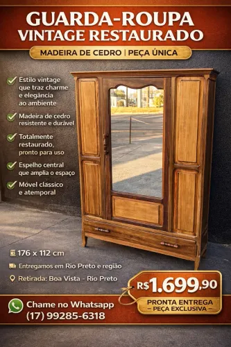 Guarda Roupa vintage - Entrego Grátis