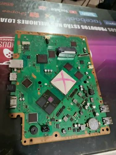 Placa Ps3 super slim com curto para retirada de peças