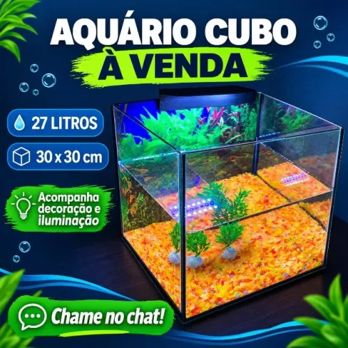 AQUÁRIO CUBO 30 LITROS À VENDA!