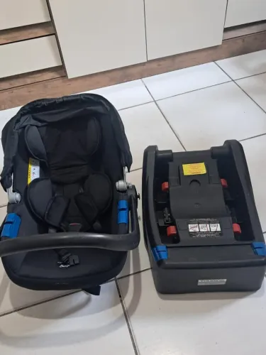 Conjunto Bebê Conforto Touring X Base - Burigotto - Cor Preto/azul Liso