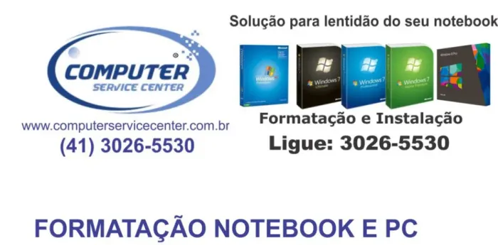 Formatação de notebooks e computadores em domicilio