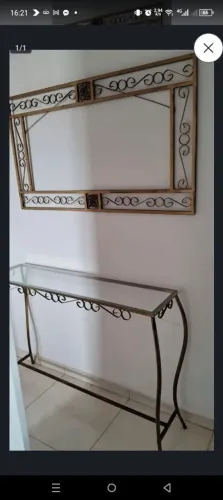 Conjunto Ferro Trabalhado Dourado 2 peças