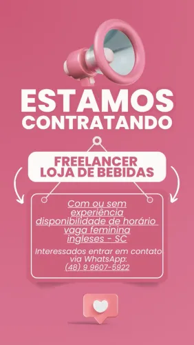 LOJA DE BEBIDAS CONTRATA: FREELANCER