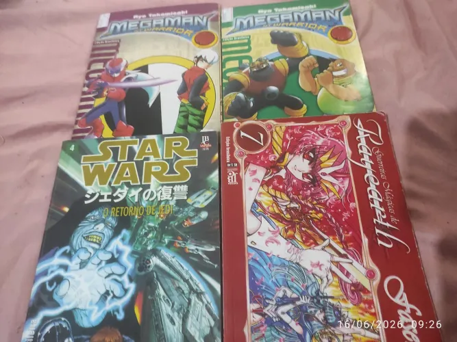 Lote de mangás Megaman ,Star Wars,guerreiras de hayeart
