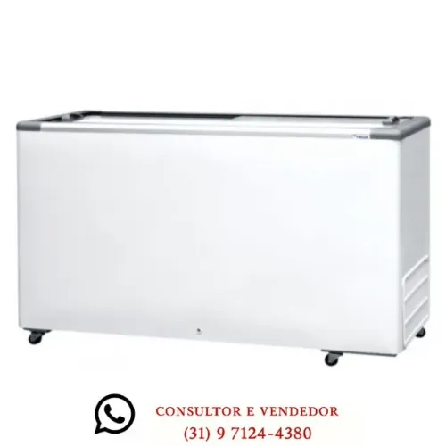 Freezer Horizontal 503L Tampa de Vidro Fricon 
