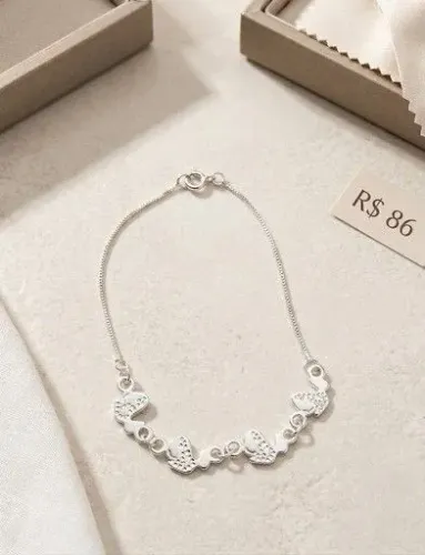 Pulseira, nova, prata 925