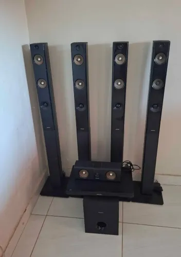 Home Theater Philips 5.1 Completo - 4 Caixas de Torre + Subwoofer