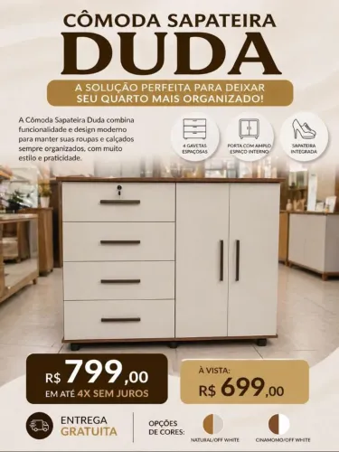 Cômoda Duda com sapateira
