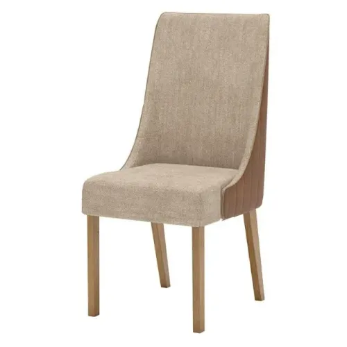 Conjunto 2 Cadeiras Sala Jantar Ivy Nature/Caramelo/Creme - Henn