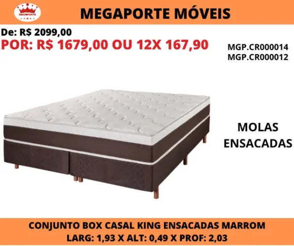 Conjunto Box King Size Molas Ensacadas Cristal