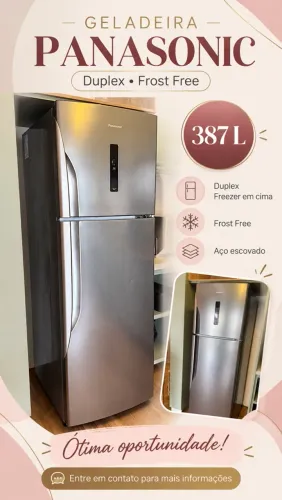 Geladeira Panasonic Inox Duplex Frost Free 387L