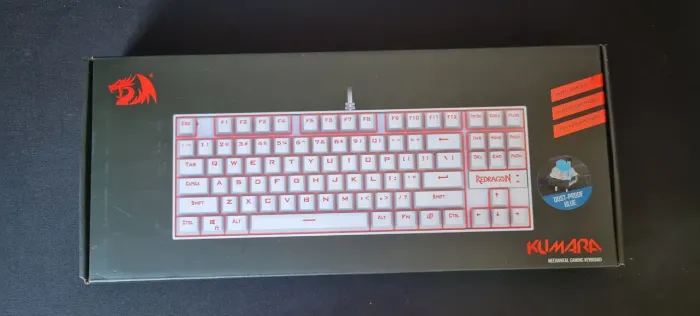 Teclado Mecânico Redragon Kumara K552W Branco Switch Blue