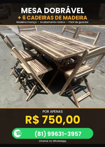 Mesas e cadeiras