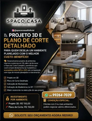 Móveis planejados e projetos e plano de corte