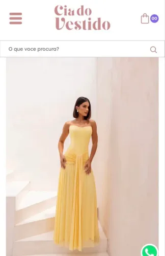 Vestido de festa amarelo manteiga 