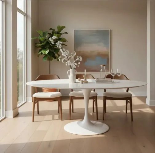 Mesa Jantar Saarinen Oval Tampo De 120x70cm - Laca 