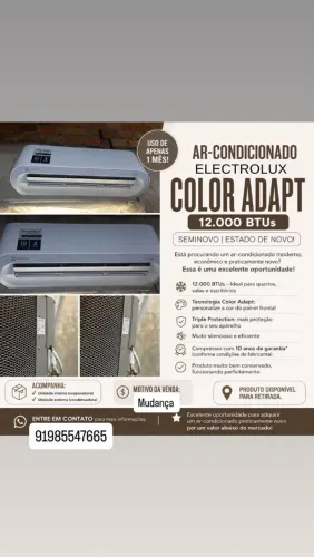 Ar-condicionado 12 mil BTU's Electrolux