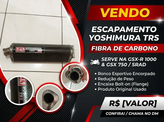 Escapamento em fibra de carbono fa gsxr1000 gsx750