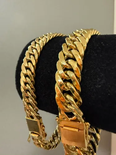 Pulseira Groumet de ouro 20.91g 18k procedência garantia eterna