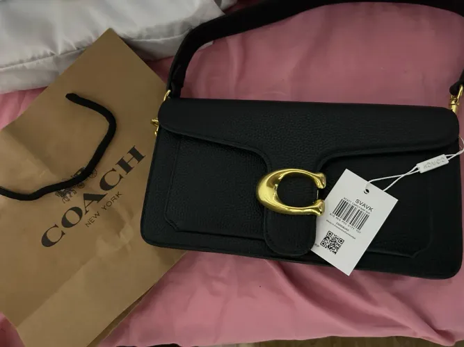Bolsa Coach tabby shoulder na cor preta